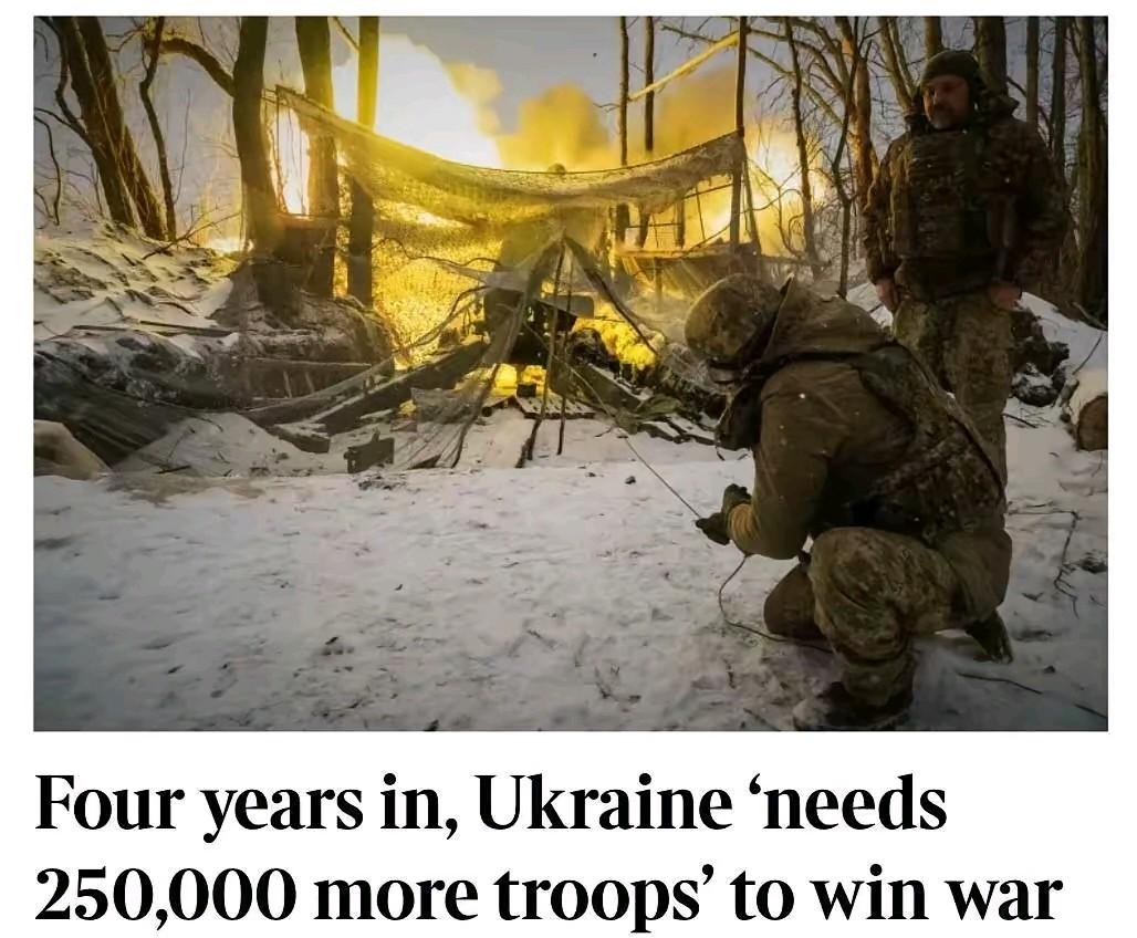 《泰晤士报》报道指出，乌克兰需再动员25万士兵才有可能击败俄罗斯！这难道是要让