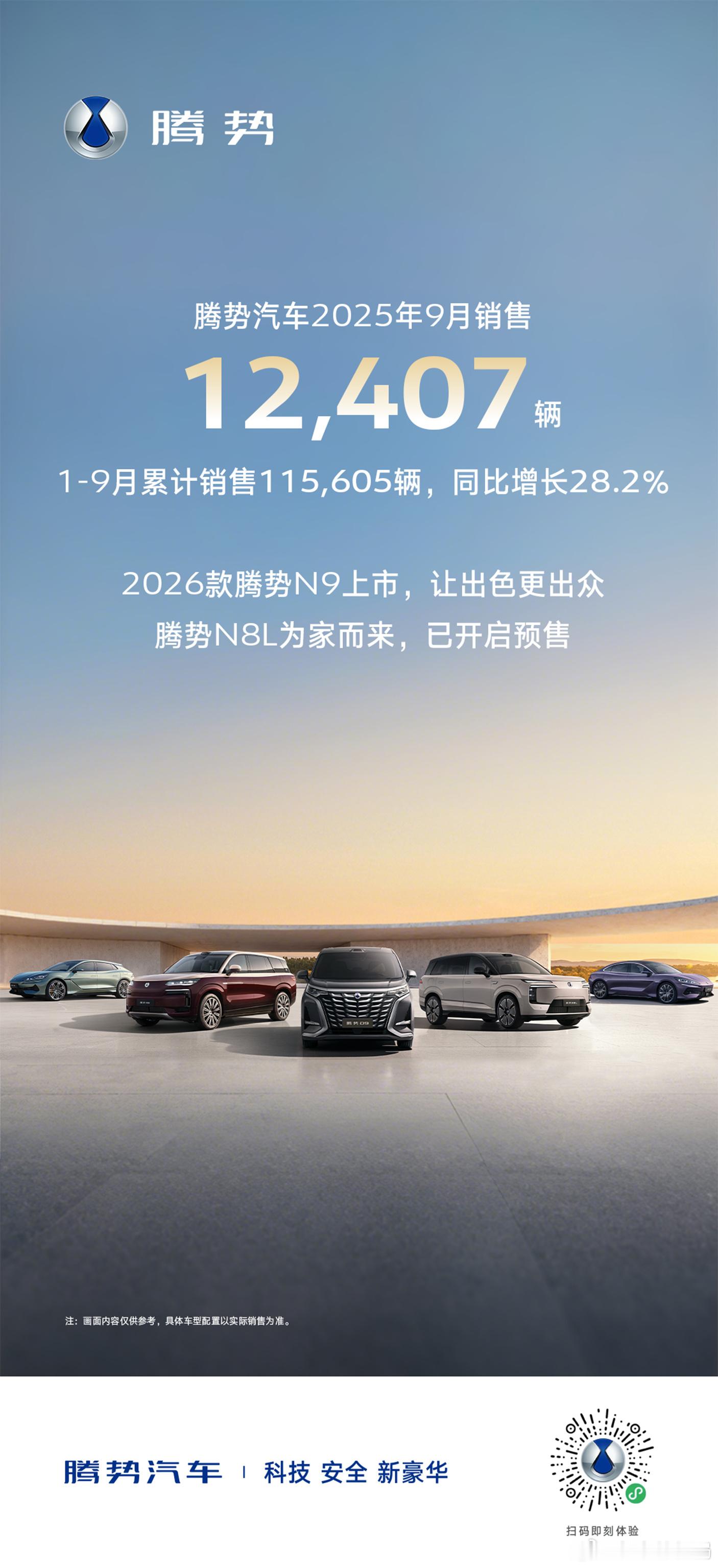 腾势汽车9月销售12407辆近日，腾势汽车公布了9月销量成绩，腾势汽车9月销售