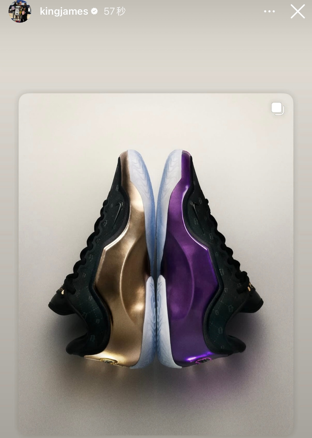 詹姆斯刚刚更新社媒，宣传球鞋，父子俩拍得真帅。​​​