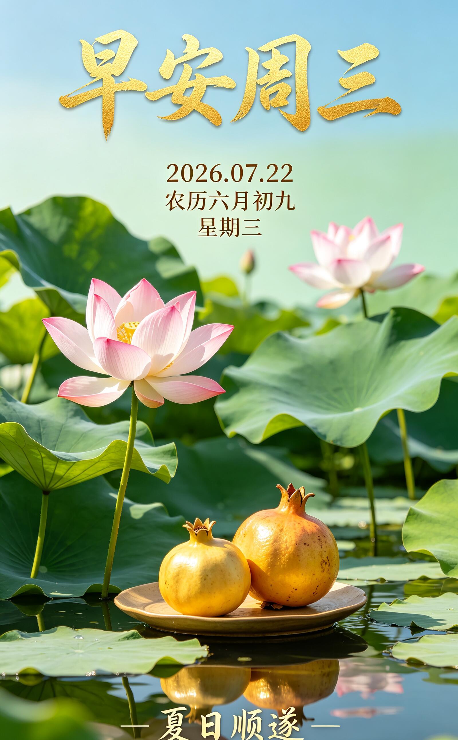2026.7.22周三早安祝福图片海报壁纸拿图吱一声噢～