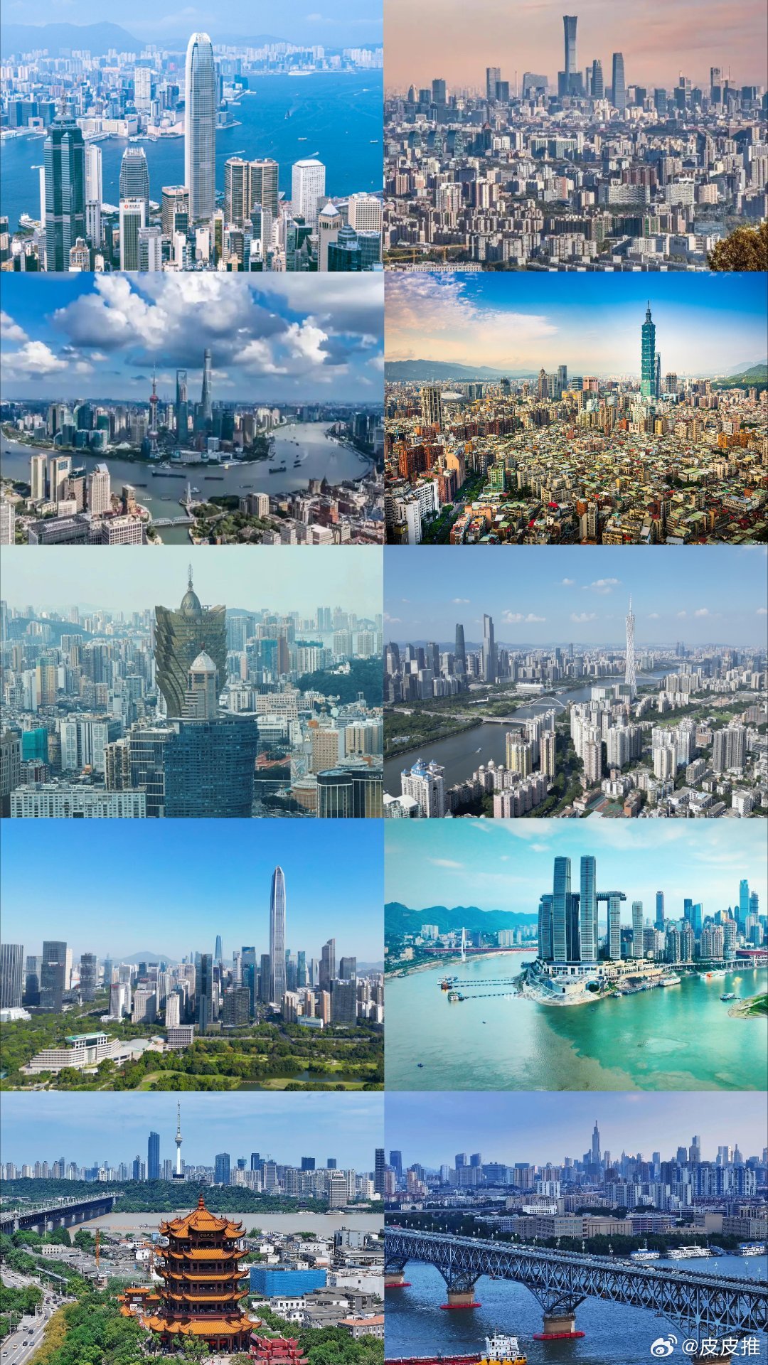 网友心目中国际知名度最高的十座中国城市：香港，北京，上海，台北，澳门，广州，深圳