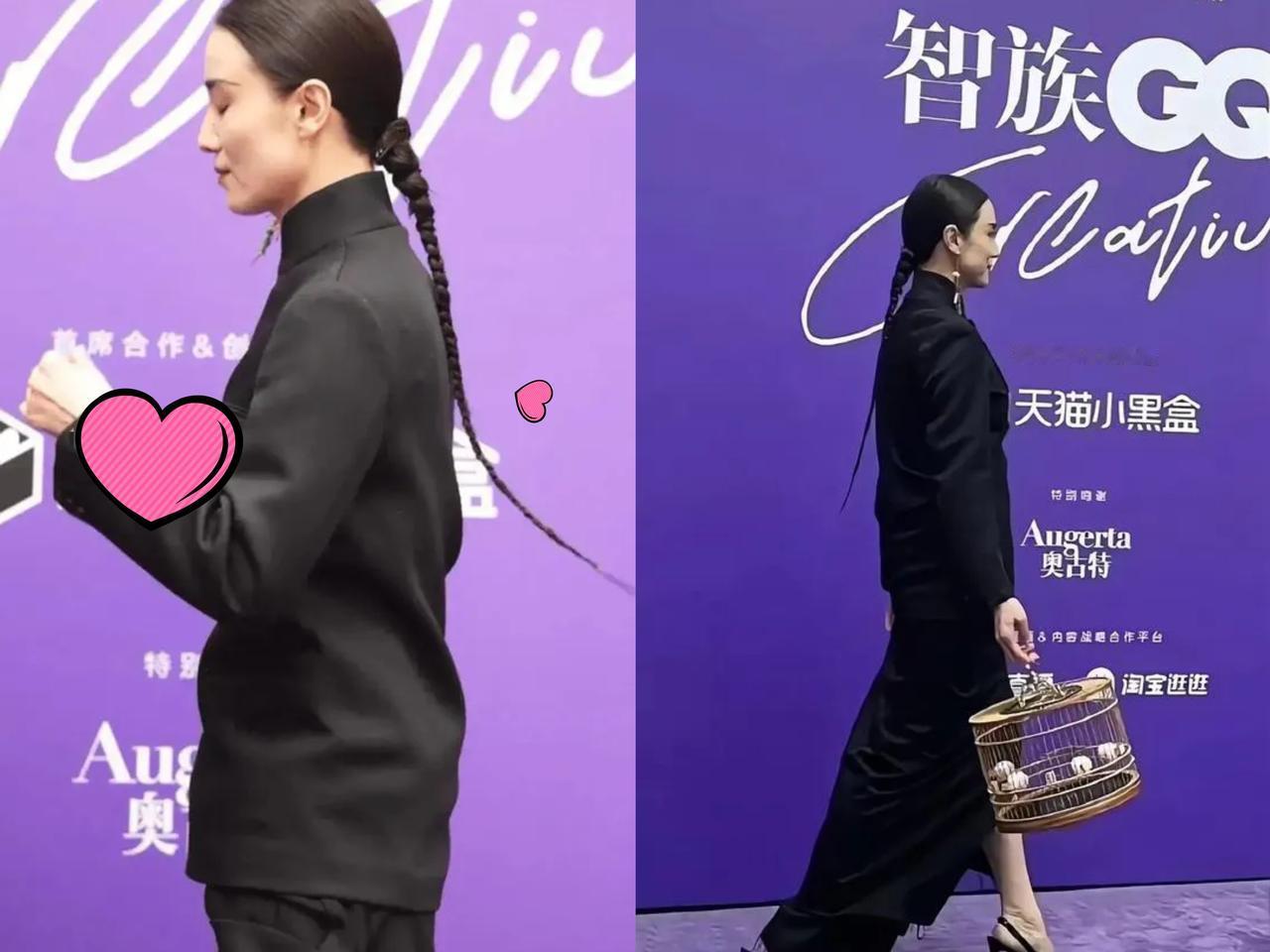 宋佳的金钱鼠尾辫子造型，真是诚意满满。好一个提笼架鸟，我真是哭笑不得。这所谓的