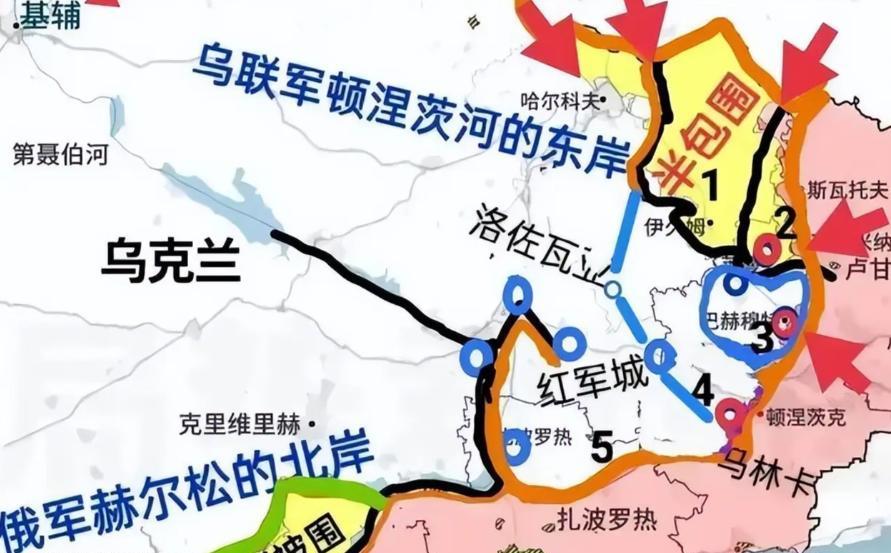 红军城就是乌克兰最后一道防线，俄军踹开红军城，后面就是乌东一马平川，高速公路直通