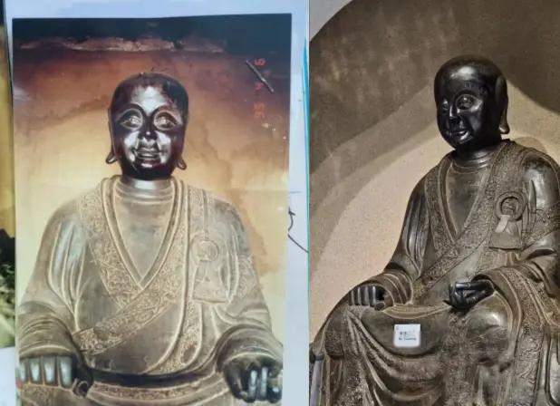 这么大一尊铜造像，公开摆在博物馆展柜里二十年，最后竟然要靠一个游客发现不对劲。这