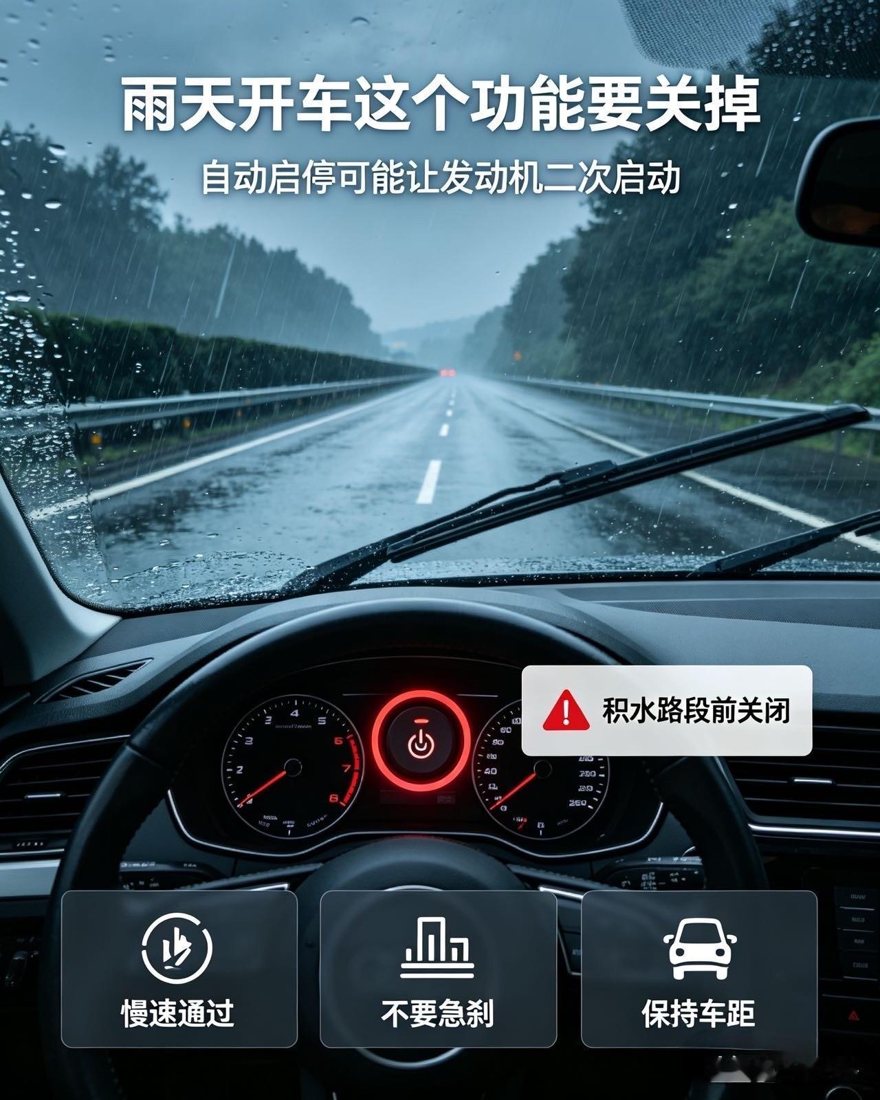 90%车主都错了！雨天开车这个功能不关掉，极易毁车近期多地持续暴雨，雨天行车