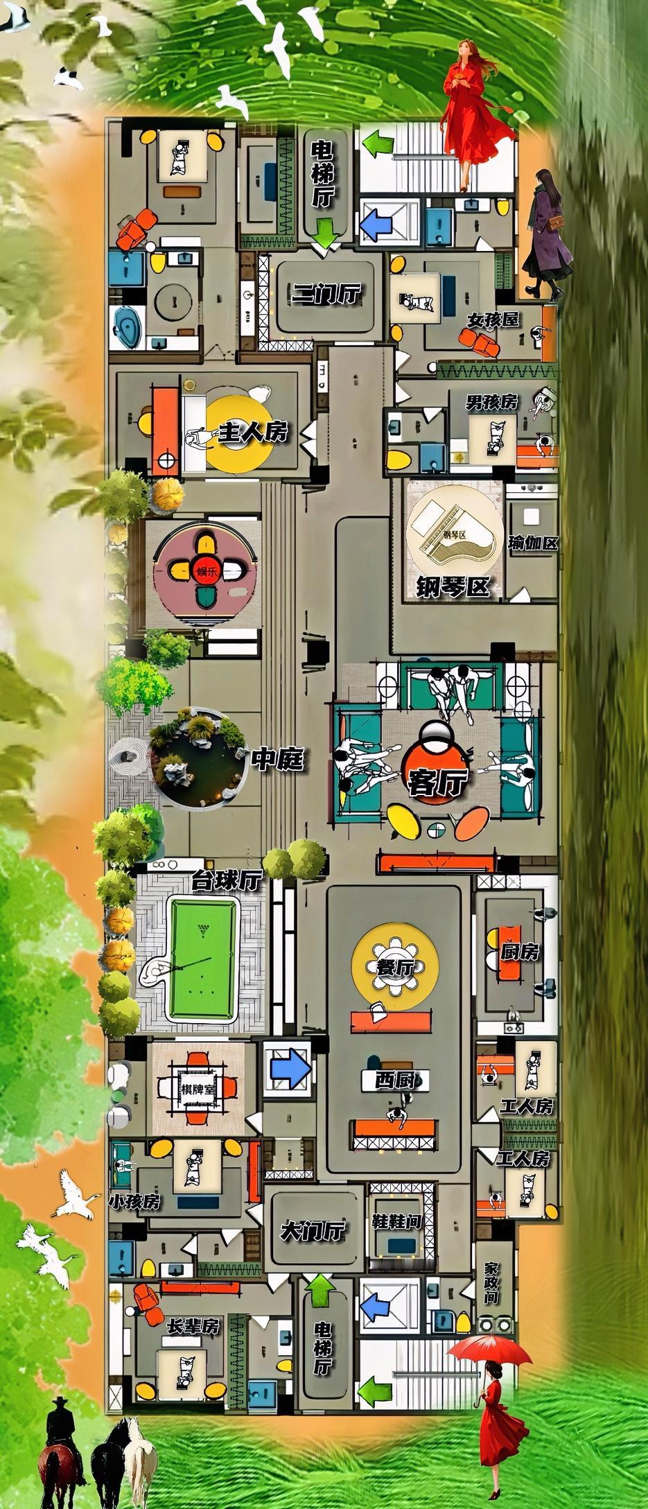 藏了一身绝活，双拼大平层，才是一个真正，格局与灵魂契合的户型，从32个房间，确定