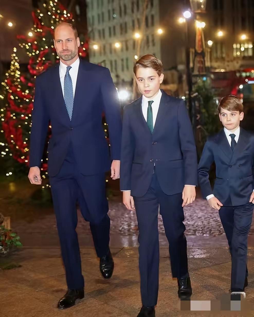 王室三父子这气场，真的妥妥的！英女王这下该放心了，王室的孩子的基因，终于回来了