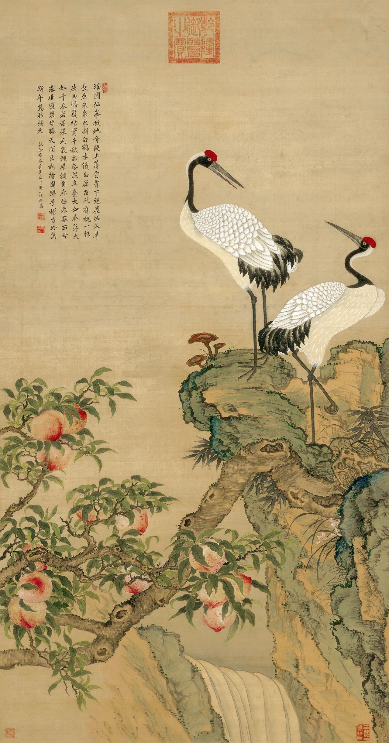 邹一桂《蟠桃图》欣赏绘画