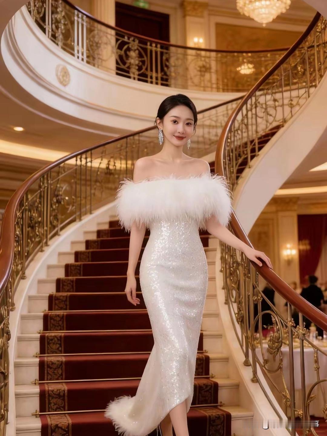 这样的女人谁看了不迷糊？银色礼服绝了，大长腿！温柔高贵的女性