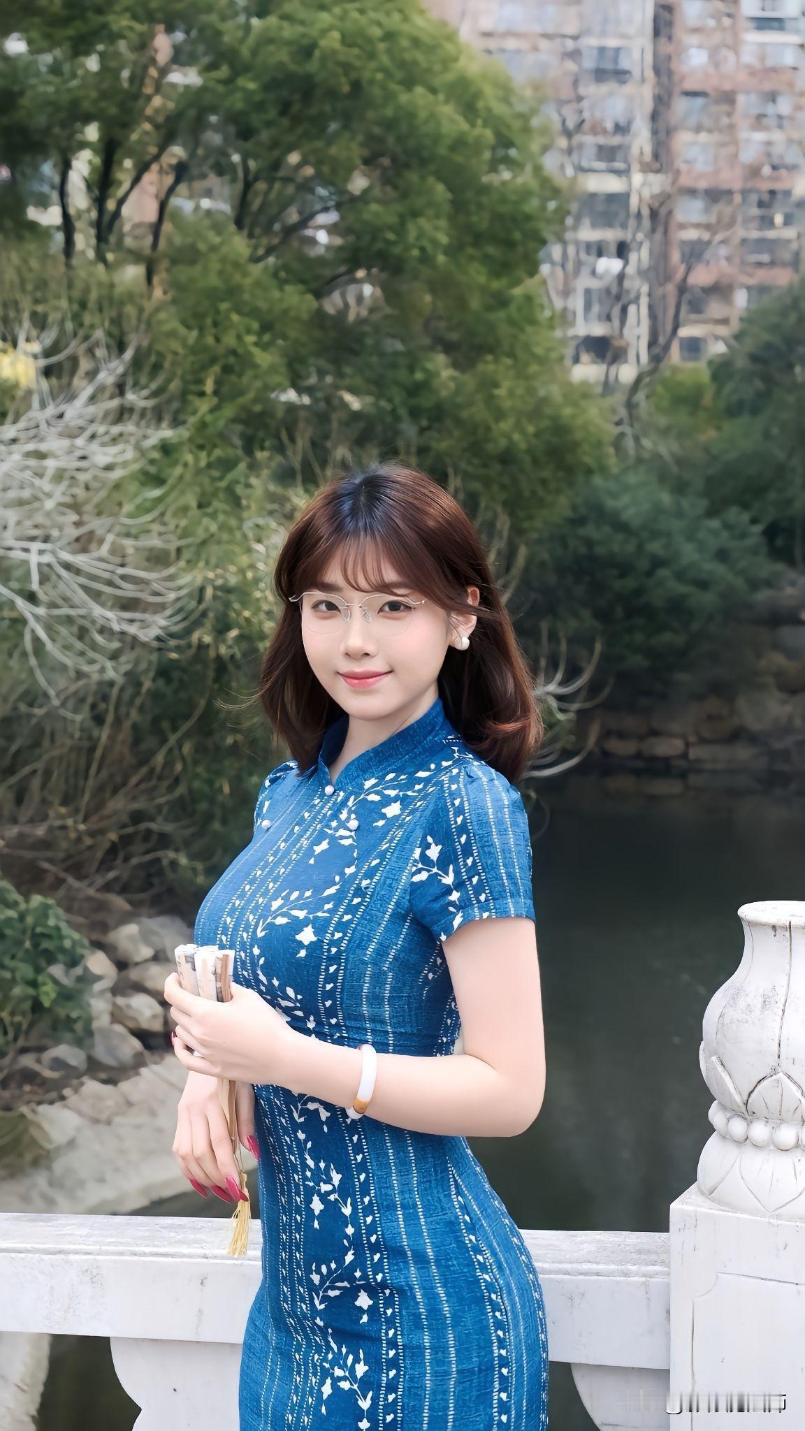 氧气感旗袍：不艳俗的高级清新感江南风旗袍照旗袍风气质穿搭