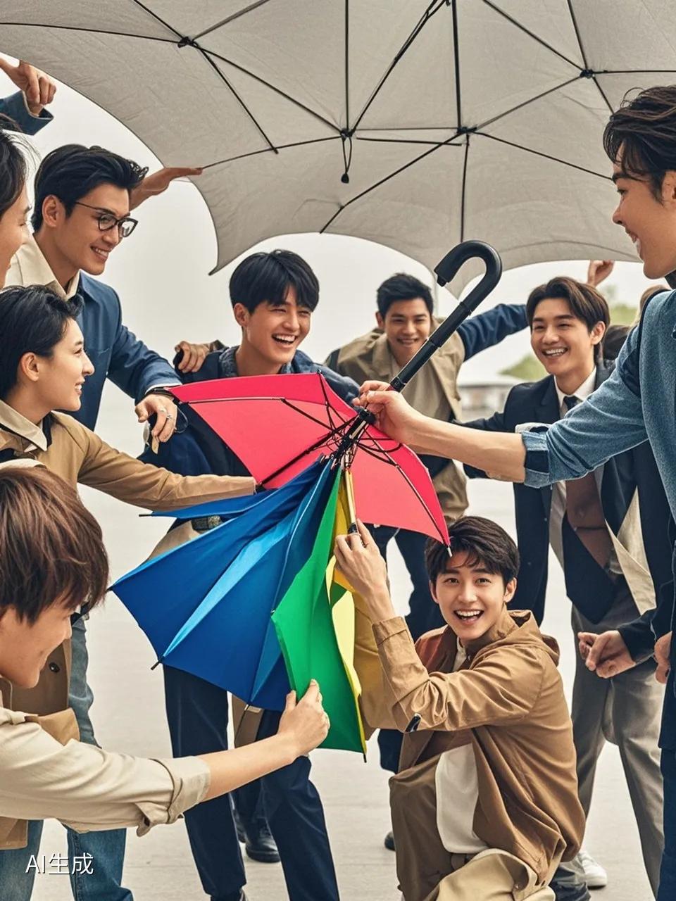 某日，大雨滂沱。我所在的写字楼物业提供雨伞租借服务。一位男士借走了最后一把伞