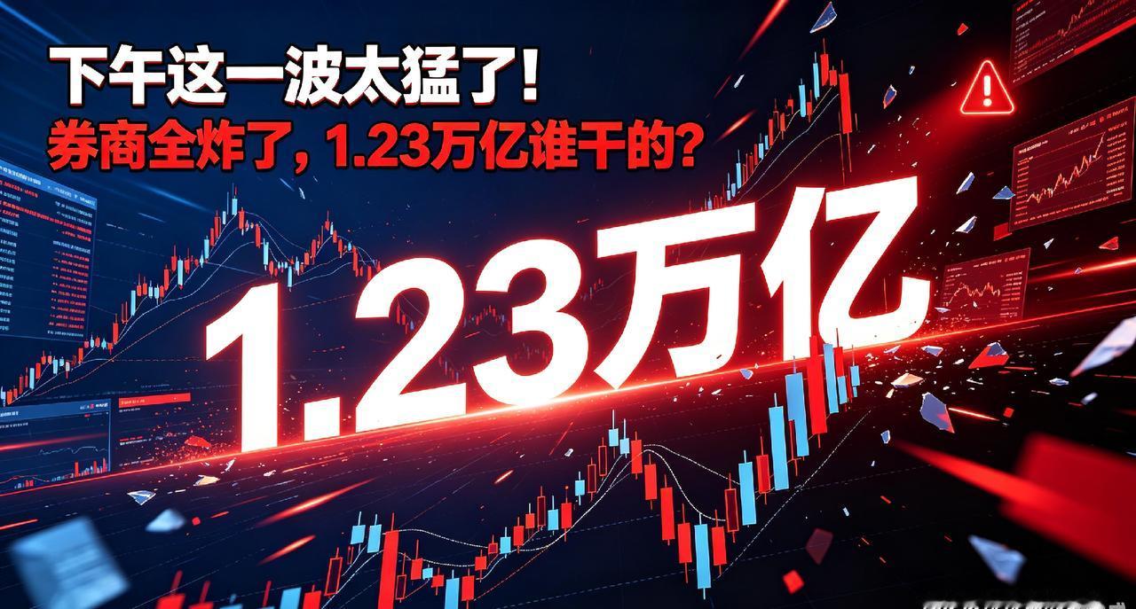 下午这一波太猛了！券商全炸了，1.23万亿谁干的？评论区说说你的答案。大家好