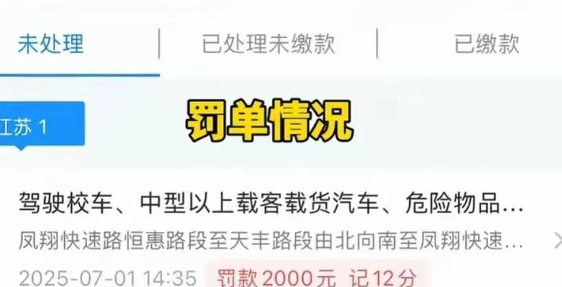 一江苏网友，收到一超速罚单，是我的话，哭晕在厕所。罚款两千，扣十二分，关键不是钱
