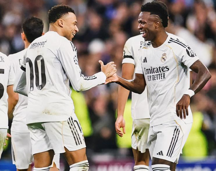 维尼修斯：姆总，咱俩今天躺平看戏，结果球队踢成4-1？合着没我们也能赢？？？姆