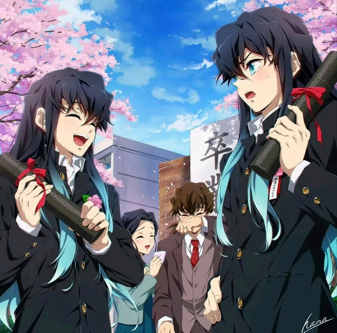 动漫春日企画壁纸次元新星计划鬼灭之刃春日浪漫壁纸。樱花树下，少年们笑的那么灿烂