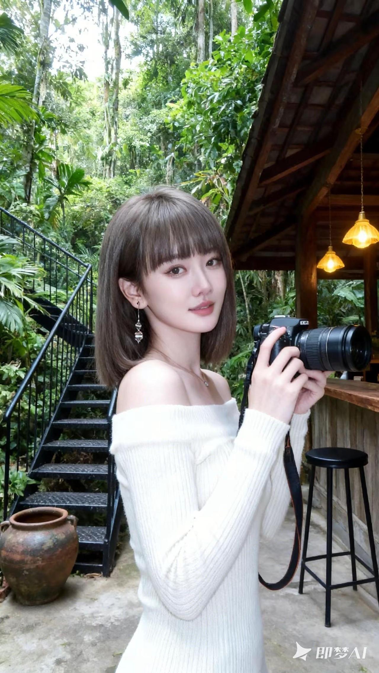 森系穿搭拍照