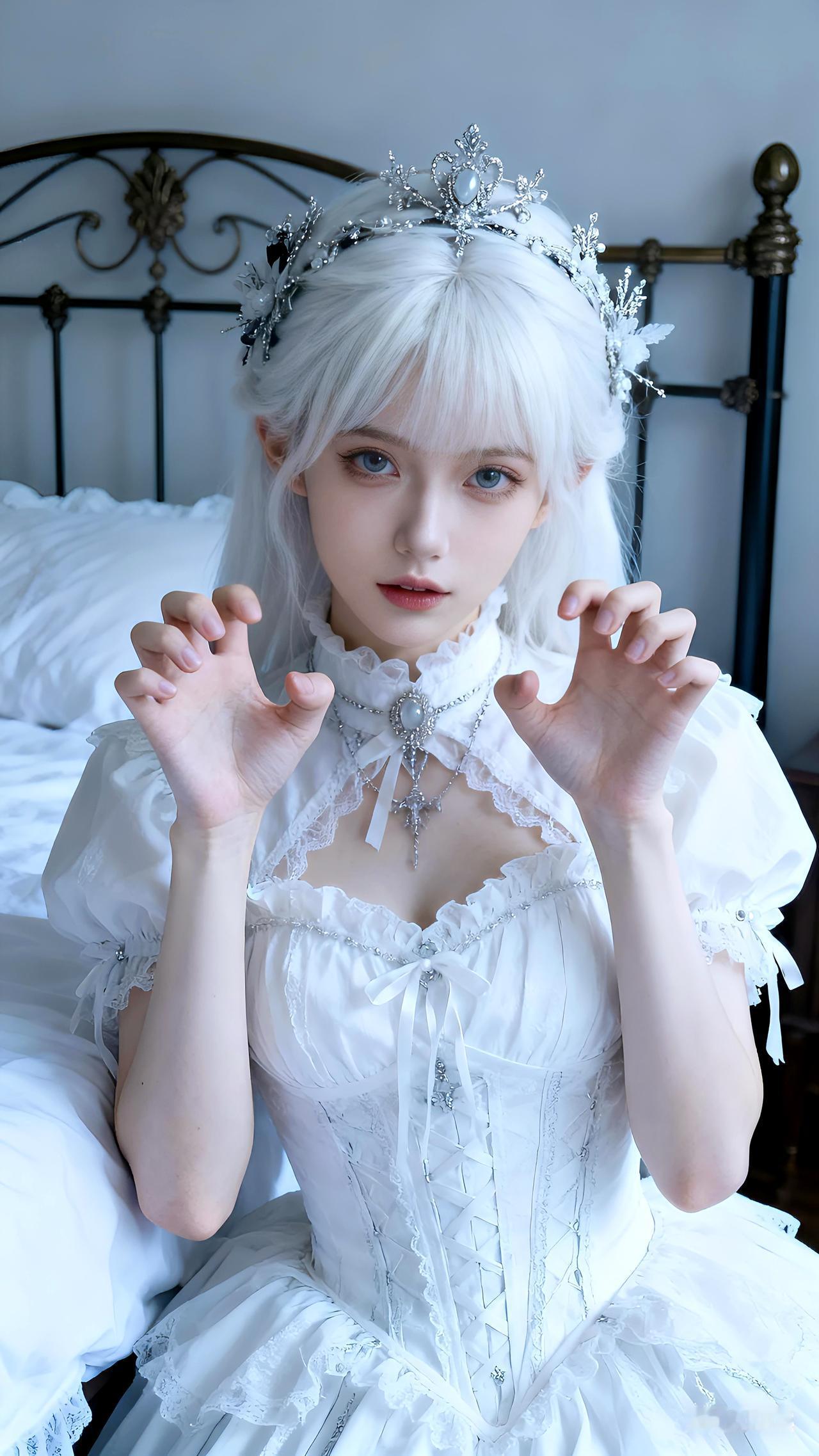 白喵突袭，你的心动值已满格～写真壁纸