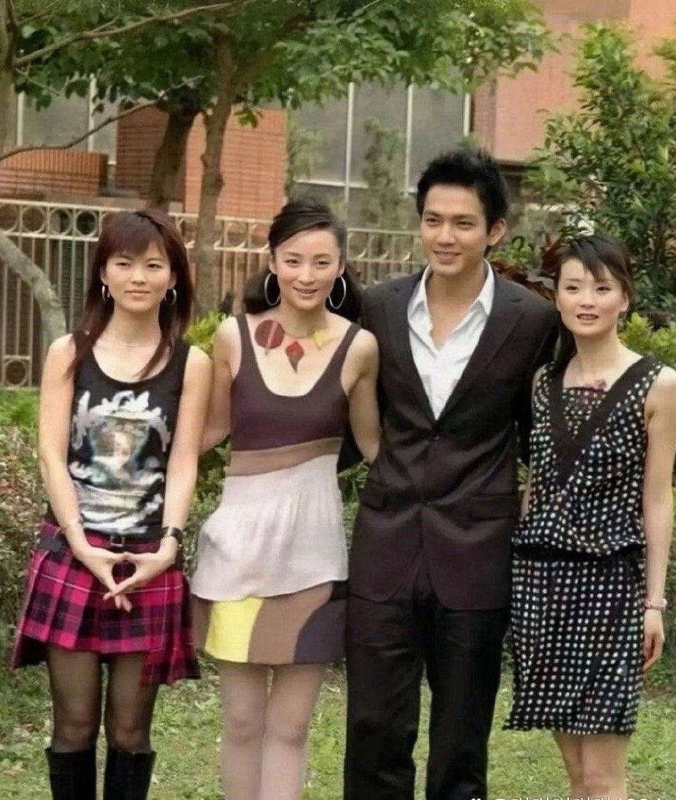 这张合影里李湘年轻时确实是大美女，挺漂亮的，感觉蒋勤勤、王艳都没她出彩。至于那个