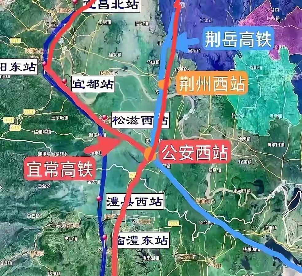 荆州过江南下的高铁该怎么走？看到这张地图，感觉它呈现出的是目前规划中较为理想的线