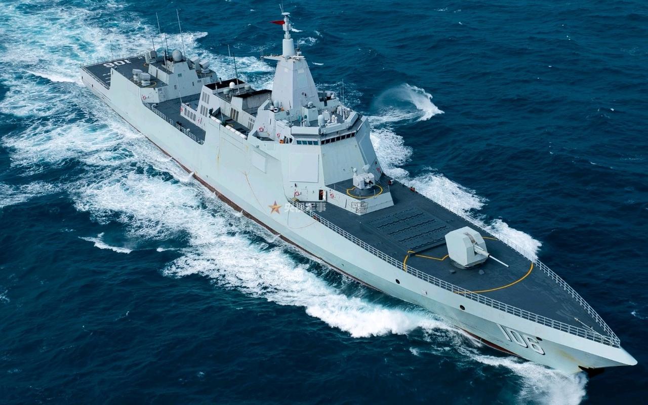 中美印三个国家的顶级驱逐舰；图1是中国的055大驱，单艘造价9个亿美元，满载排