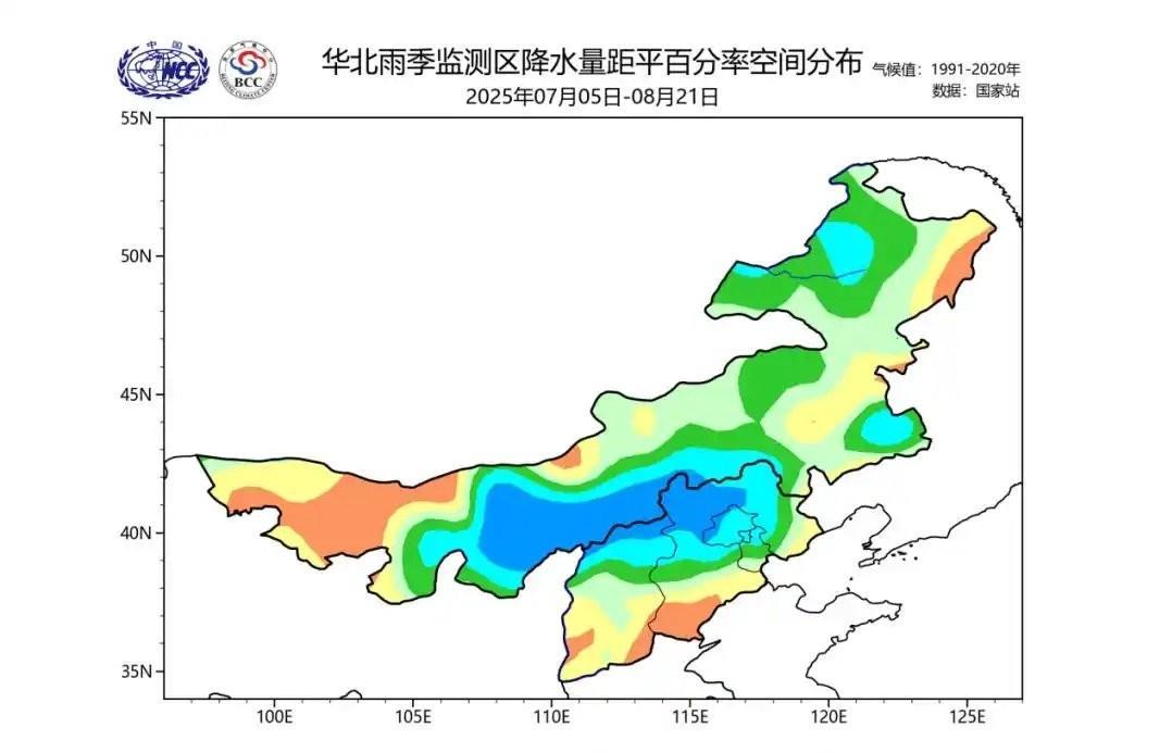 2025年华北雨季为有完整气象记录以来最强、最久的华北雨季！根据国家气候中心的