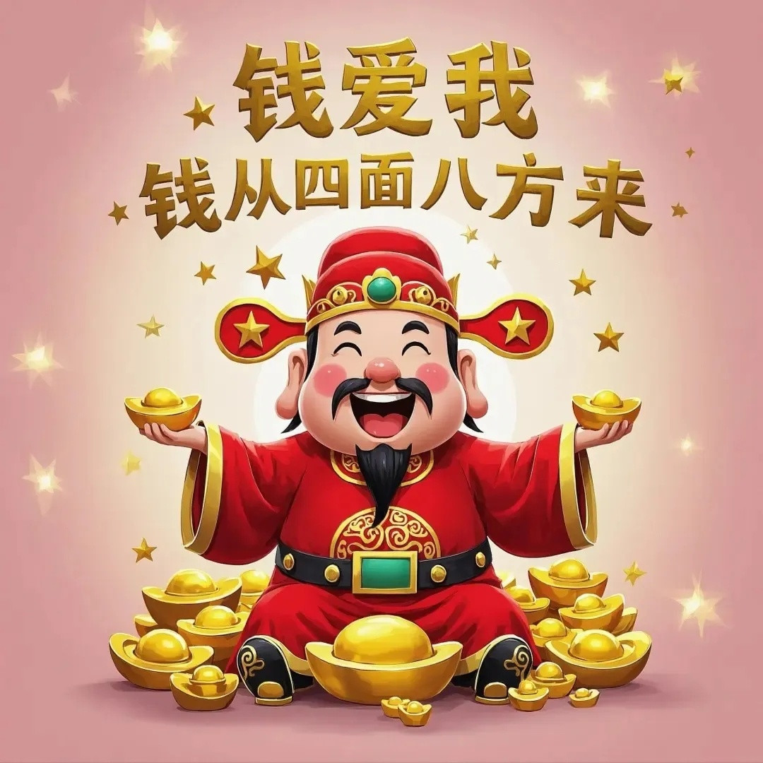 2025新年换个新头像，招财头像，日进斗金，发财暴富，顺风顺水顺财神，有房有车有