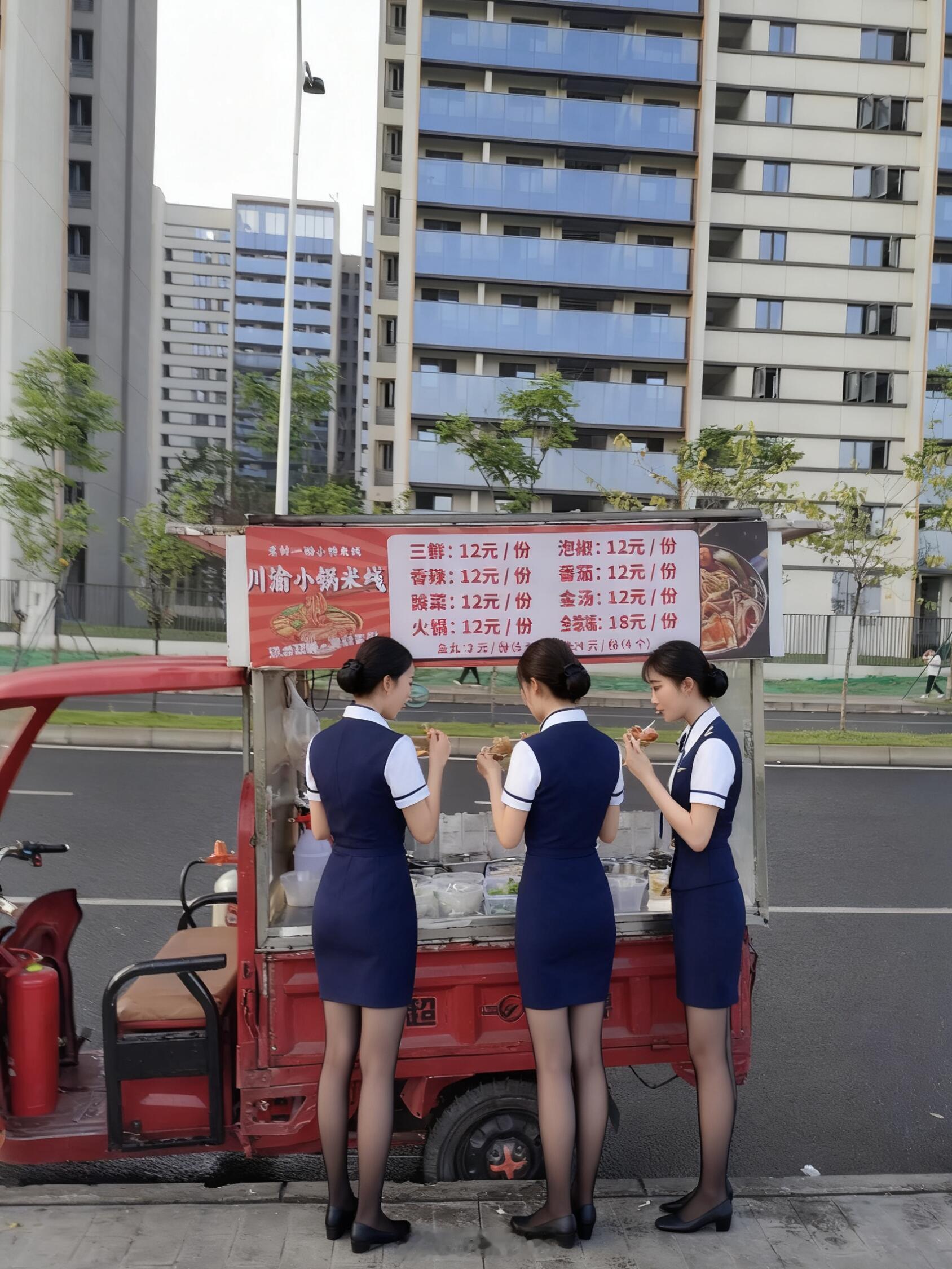 我以为空间都是很高档的，没想到会去吃路边摊……​​​