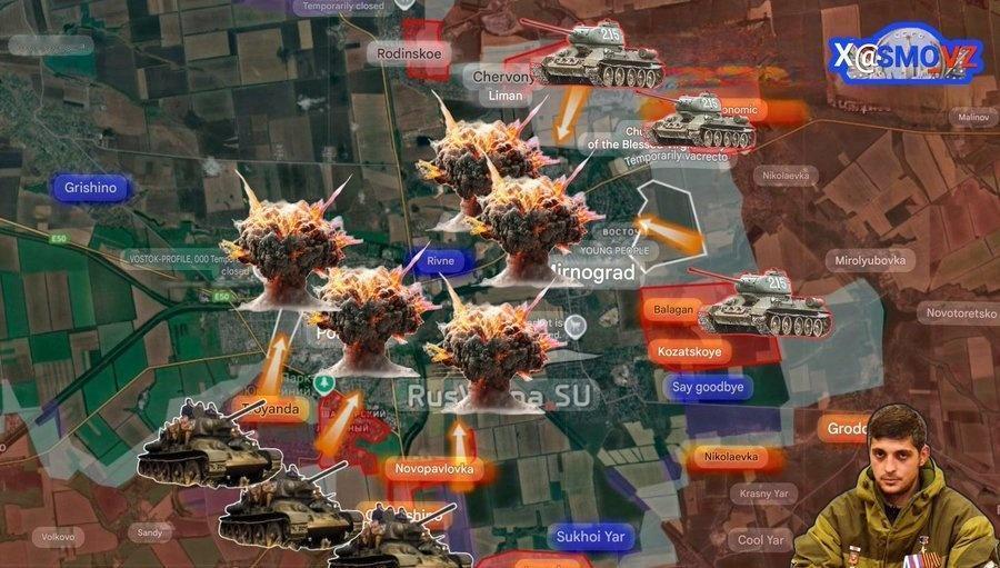 ‼️🇷🇺🇺🇦当地时间13.30更新!俄罗斯武装部队正在波克罗夫斯