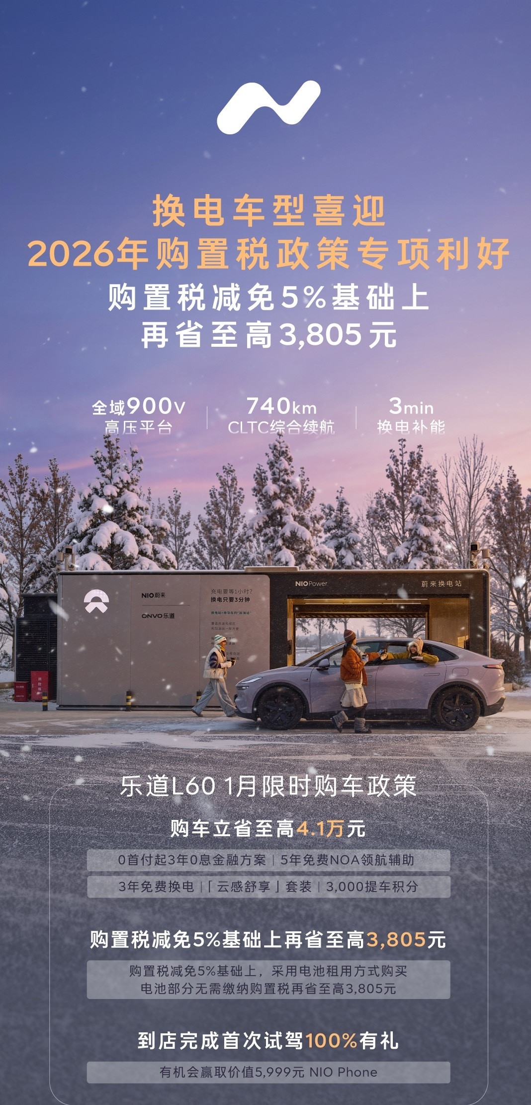 乐道2026购置税政策利：购置税减免5%，直接选租电，车价便宜还能少交税，省的3