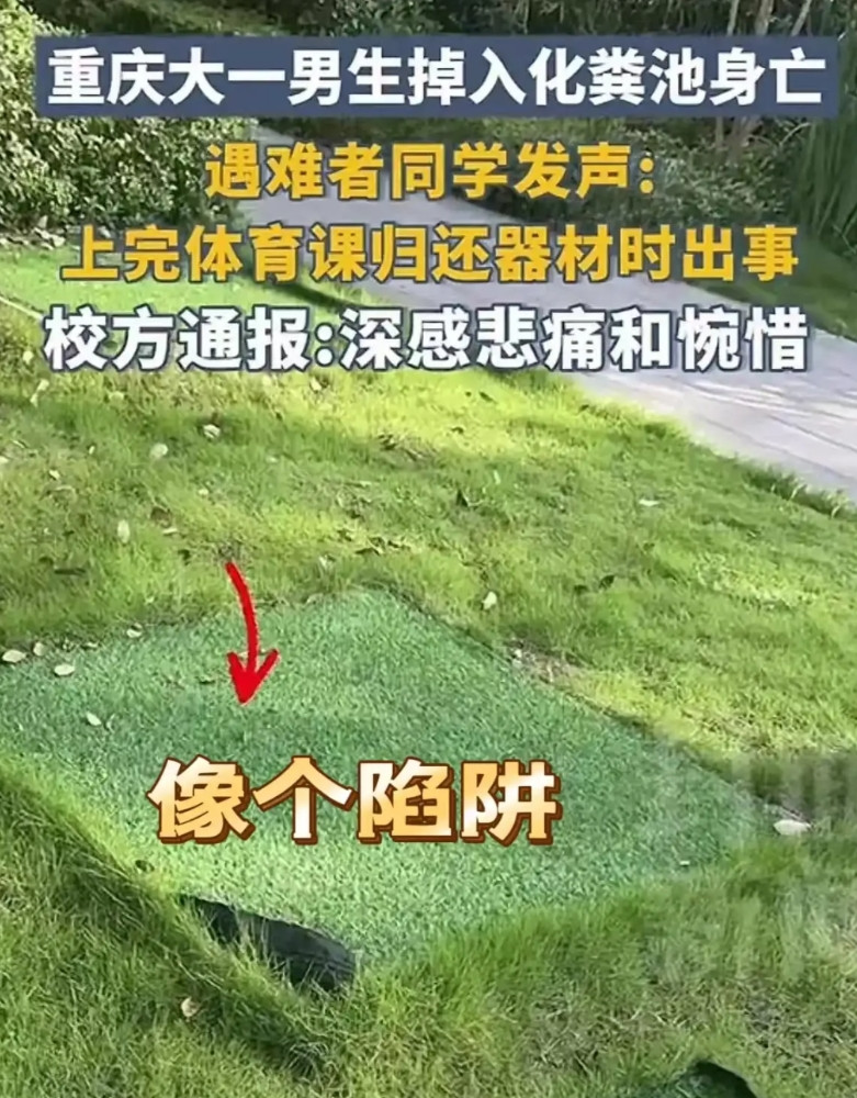 我问在学校干后勤的哥，重庆这个学校化粪池盖子坏了，为啥还要在上面盖个草皮？我