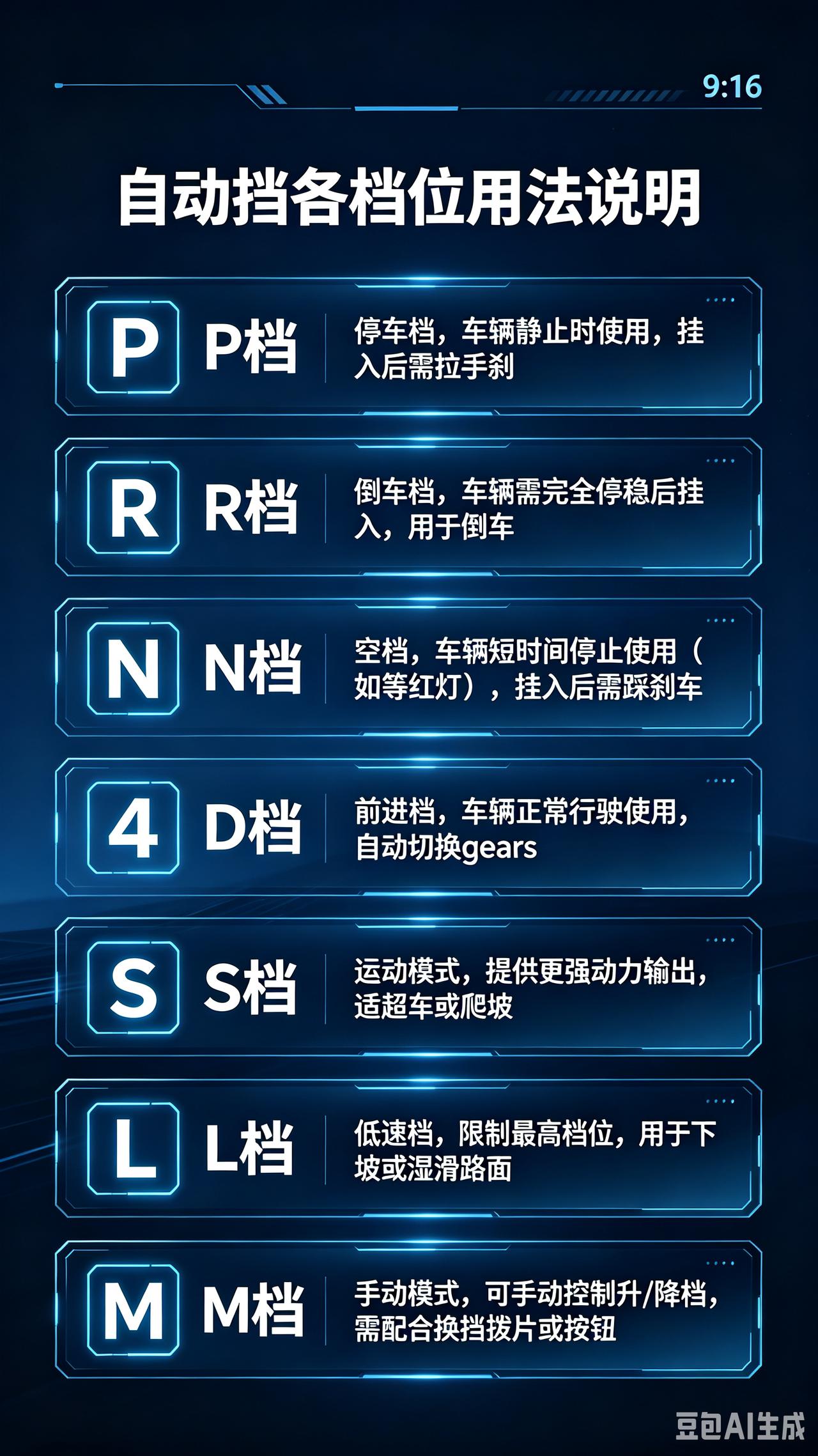汽车知识每天一个用车知识用车技巧自动挡带你懂车