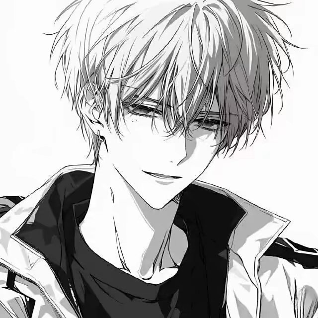 暗系黑白男头｜极简头像｜动漫男生头像​​​