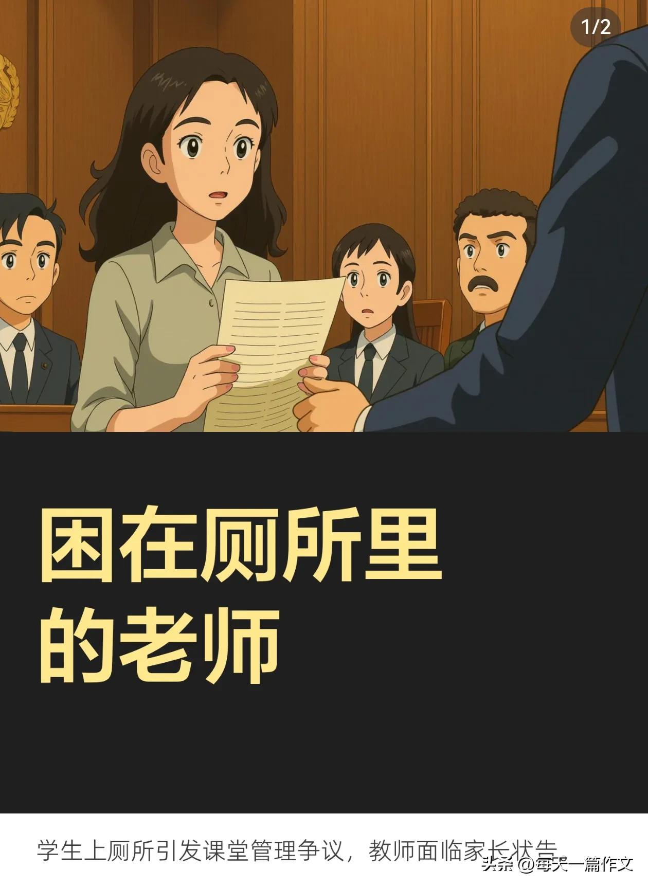 困在厕所的老师：一日正在讲课，一名学生要求上厕所，老师觉得影响课堂秩序，不准。