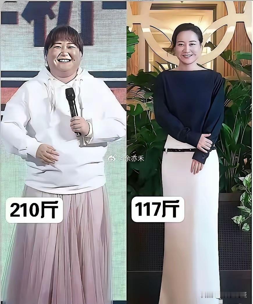 减肥取得了显而易见的效果，外形变化很大。但让人唏嘘的是，瘦下来之后，属于她独有