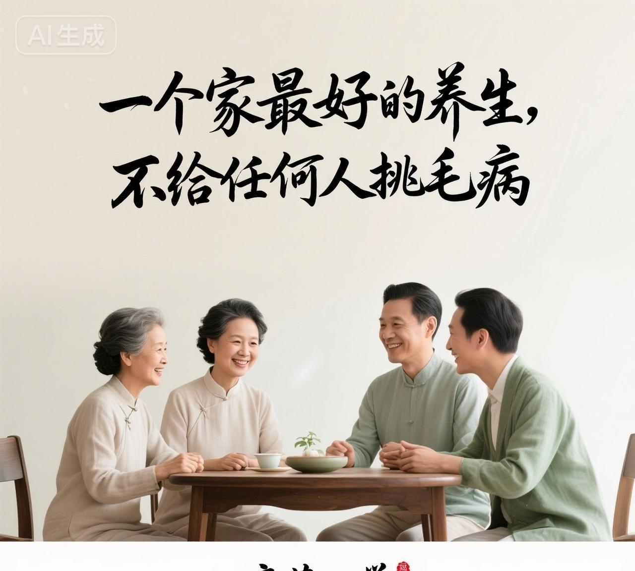 一个家最好的养生：不给任何人挑毛病一个家庭最好的养生不在于一家人的饮食有多精致