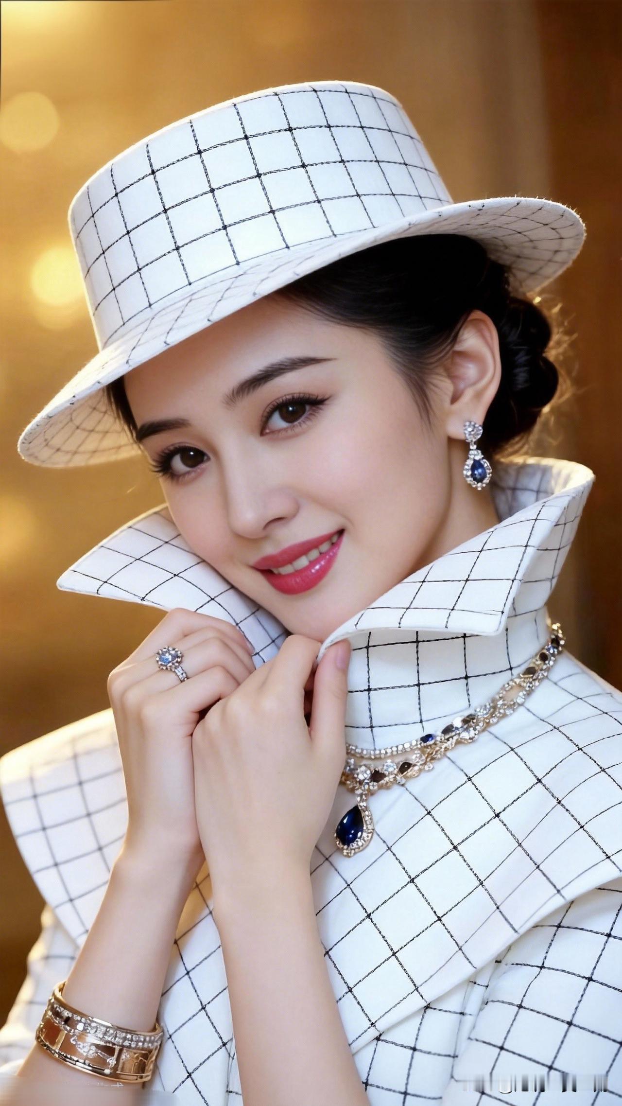 优雅复古风，黑白格纹穿搭，搭配精致珠宝，尽显时尚魅力！有哪些女生日常好看的穿搭可