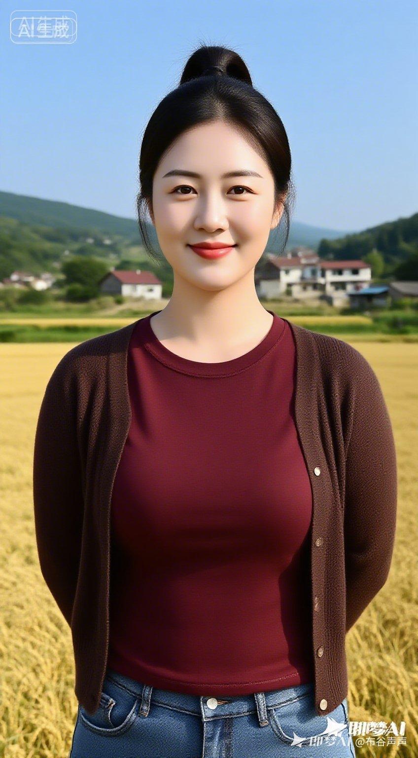 九帧美图次第排，首位姐姐气质佳。眉弯目俏含暖意，成熟娴雅众人夸。后列佳丽颜似