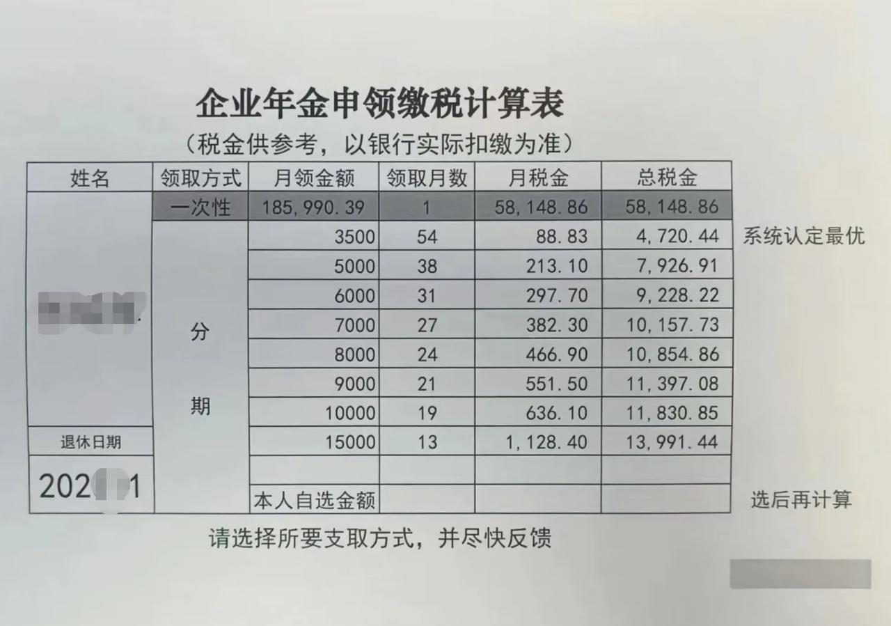 终于熬到退休了，退休金暂时没有算回来，企业年金倒是挺快，单位通知余额18万多，可