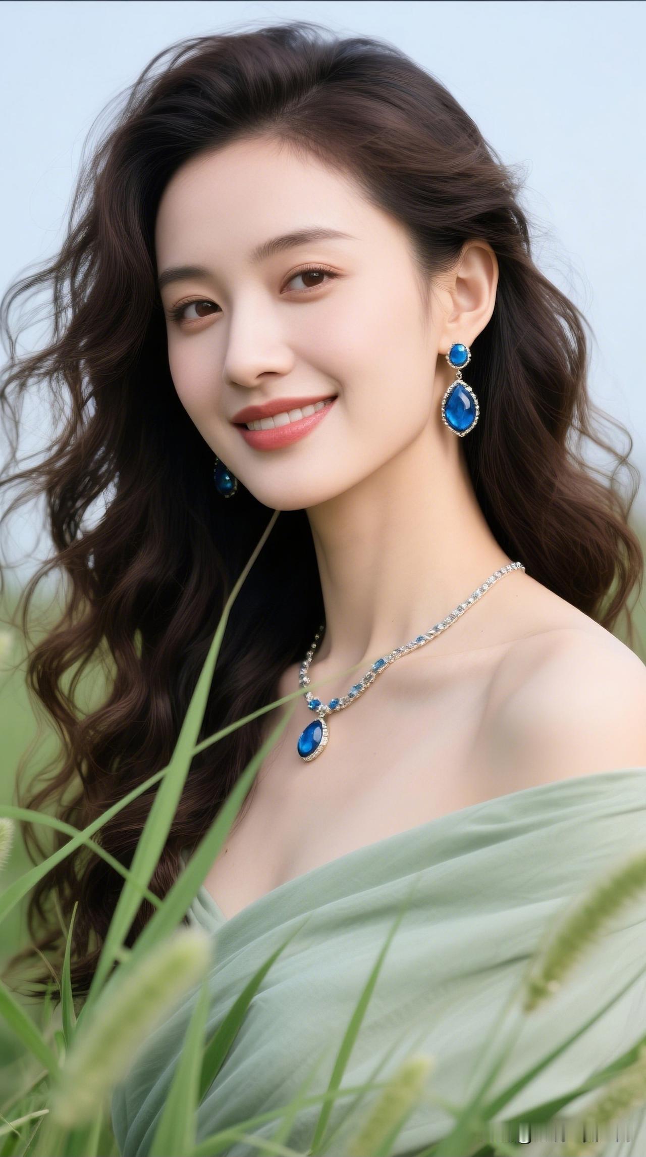 碧玉生辉映，笑靥如花绽。精美藏品分享夏日清新，蓝宝石耳环闪耀，自然之美