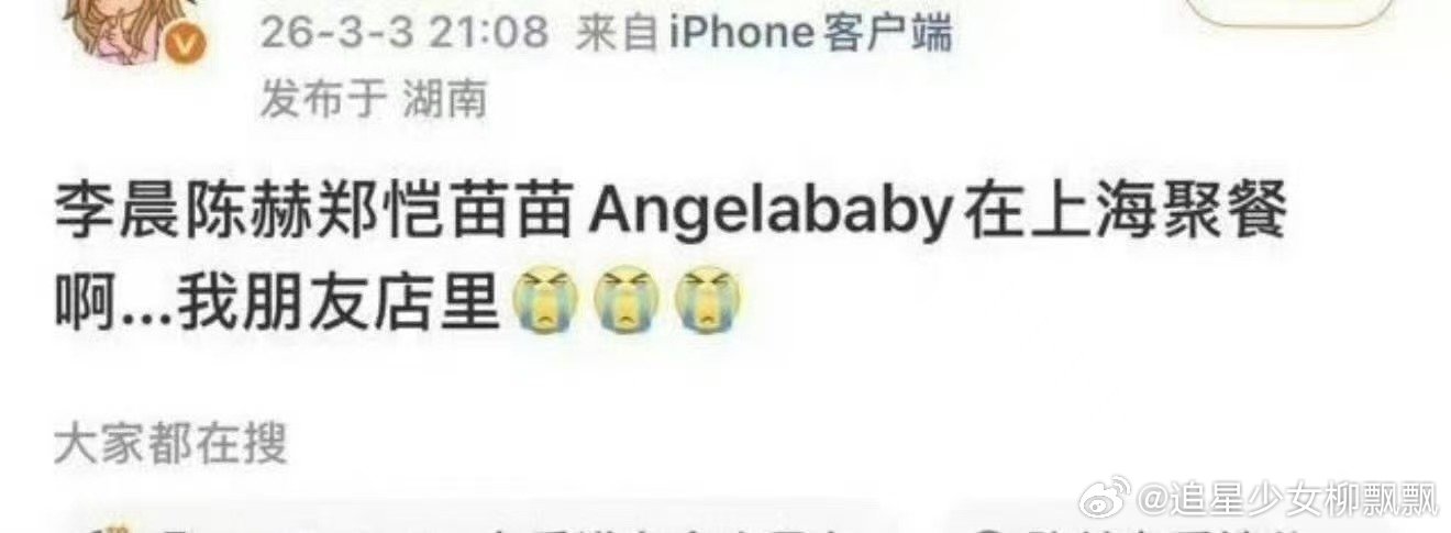 李晨陈赫郑恺苗苗Angelababy上海聚餐网友偶遇李晨陈赫郑恺苗苗Angel