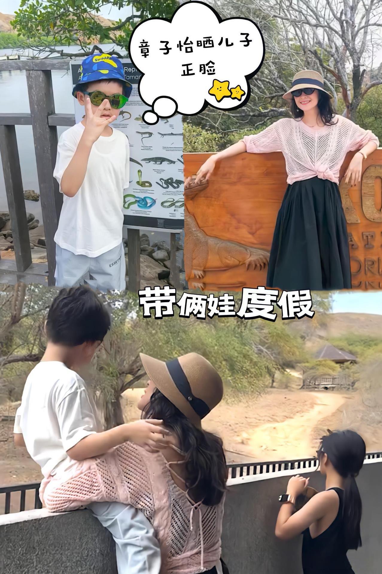 章子怡带俩娃看世界，母子三人又是动物园又是潜水，这个暑假好欢乐呀，醒醒姐弟前段时
