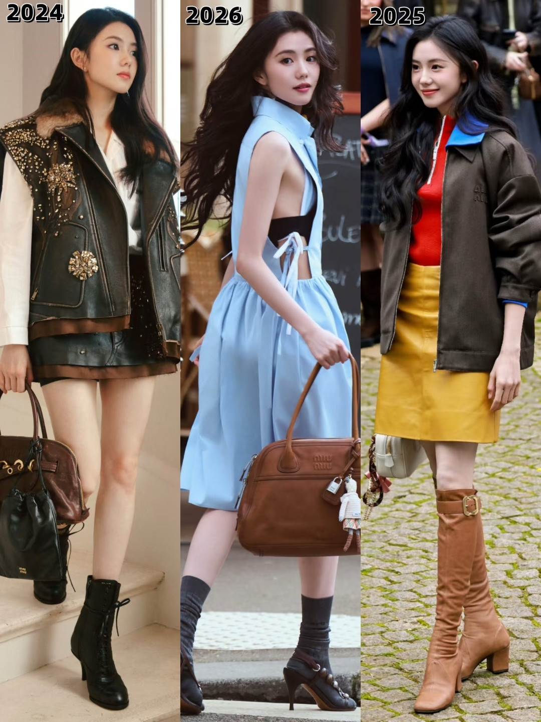 MiuMiu巴黎时装周终于等到了刘浩存刘浩存三次看秀造型这次是最好看的了吧