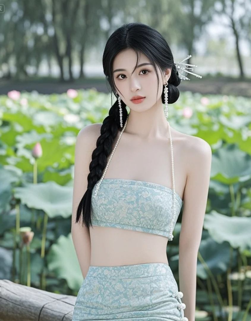 荷塘深处，暗香浮动，伊人浅笑，足以倾城