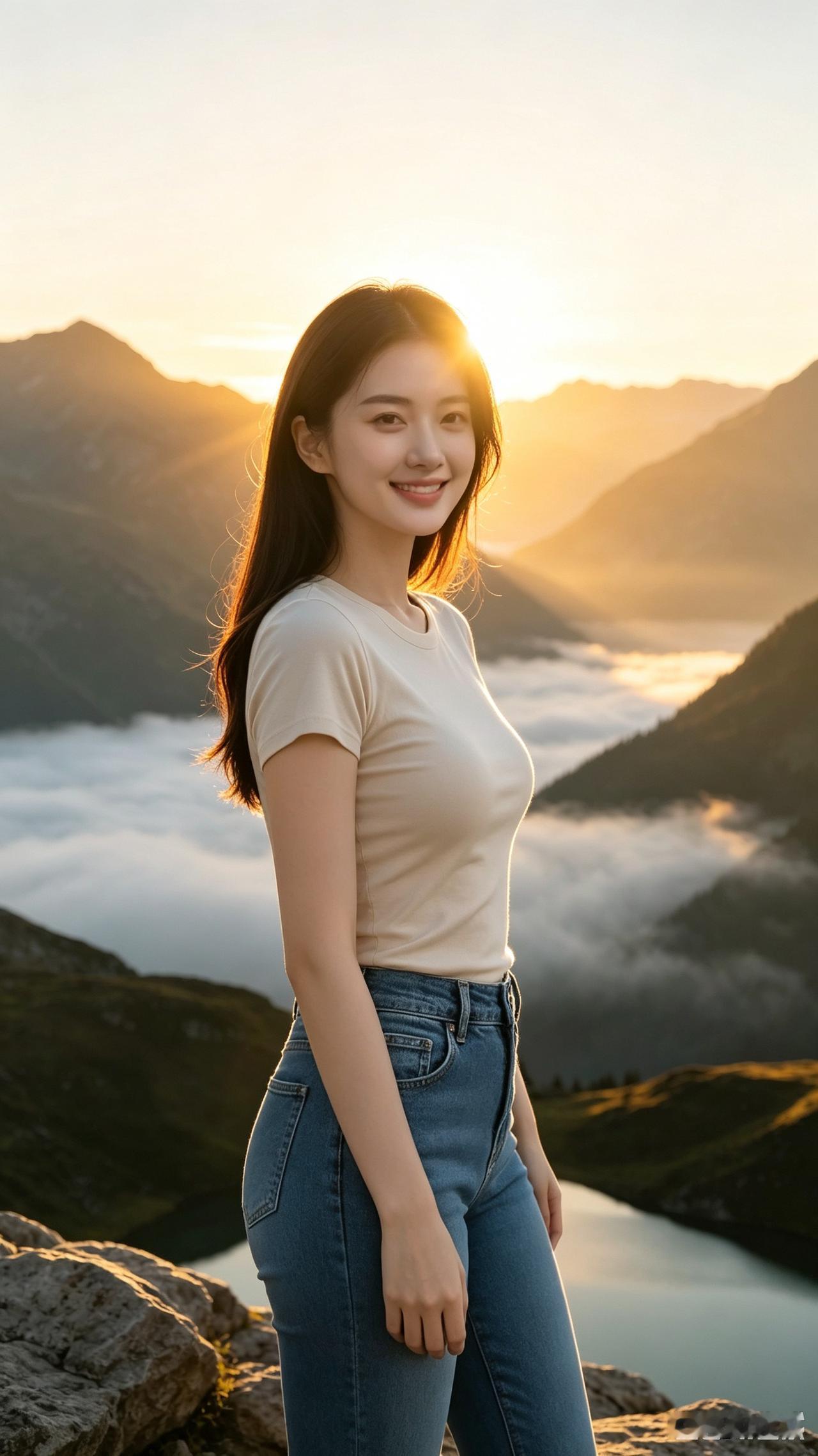 登临山巅，朝晖铺遍群峰，云海漫过幽谷。世间许多烦恼，皆是囿于方寸所见。当