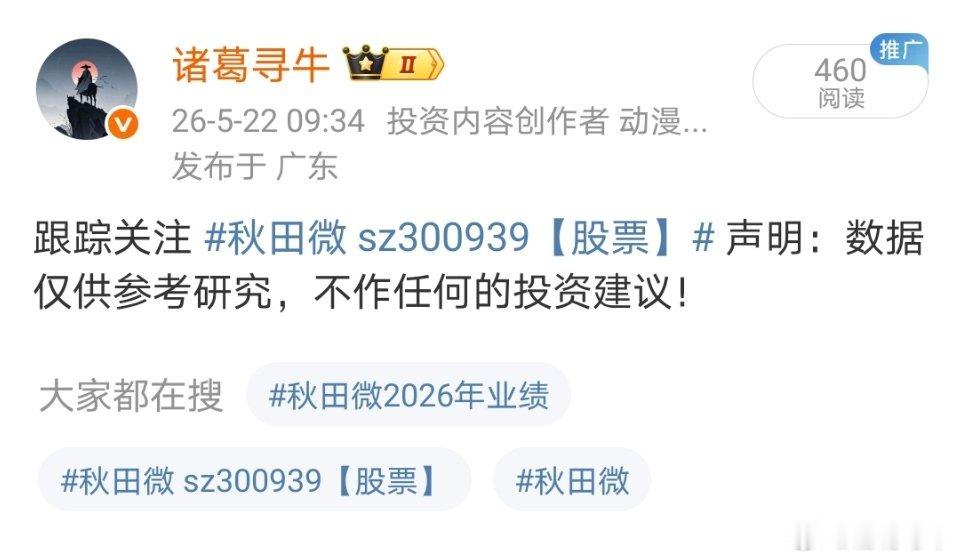 恭喜恭喜诸葛的$秋田微sz300939$准备减仓了，跟上的自行把握，诸葛准备