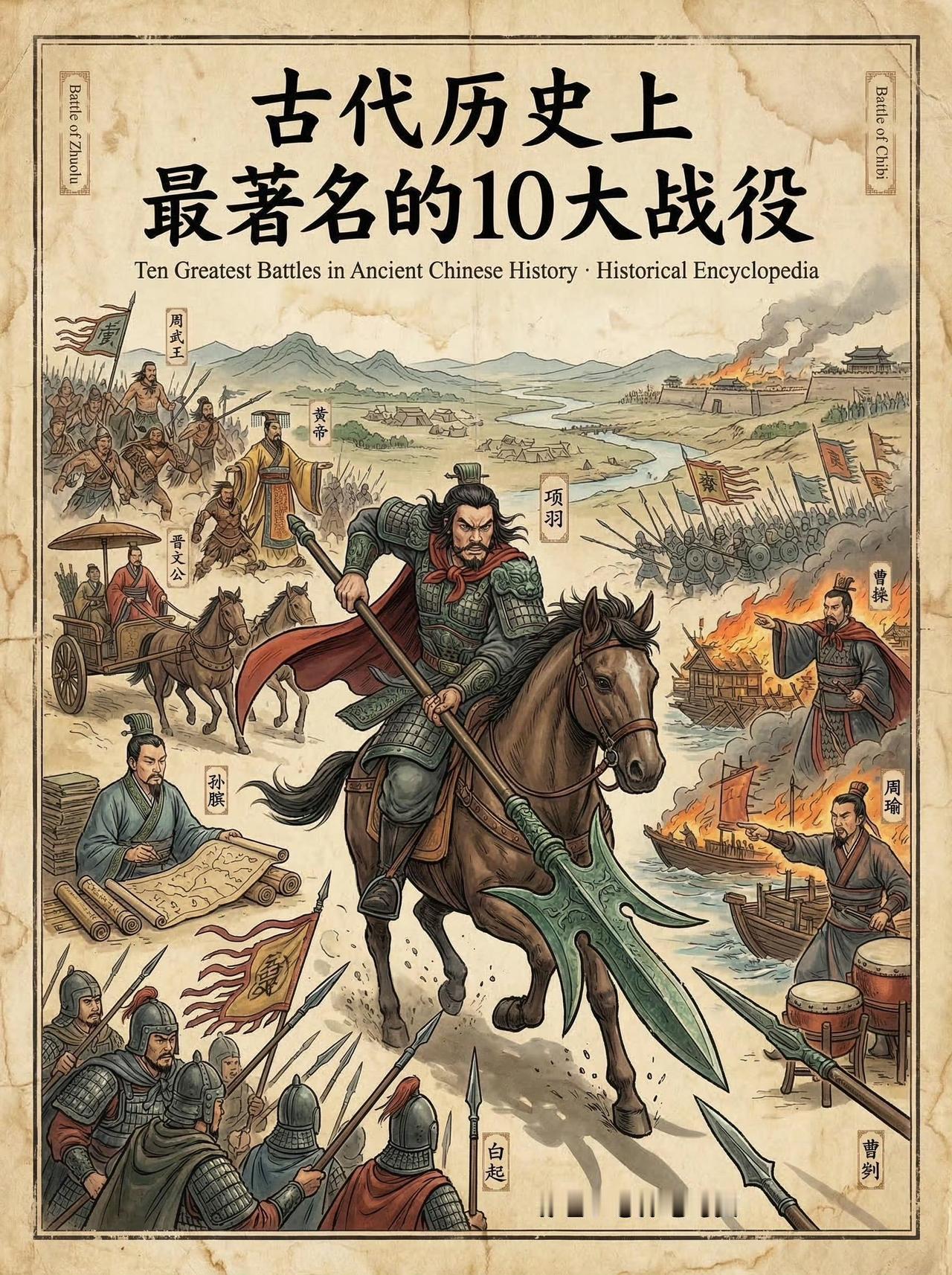 一套信息量满满的历史插画，梳理古代史上十场改写时代走向的关键战役。从开启华