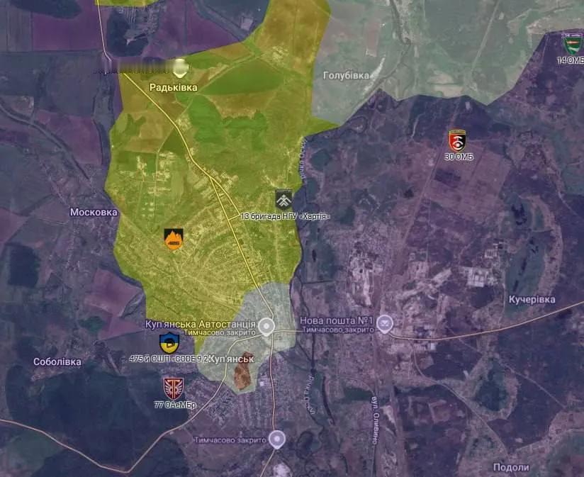 库皮扬斯克河西岸城南，仍有俄军坚守阵地，拒绝投降。明显已无望逃出生天，却依然如