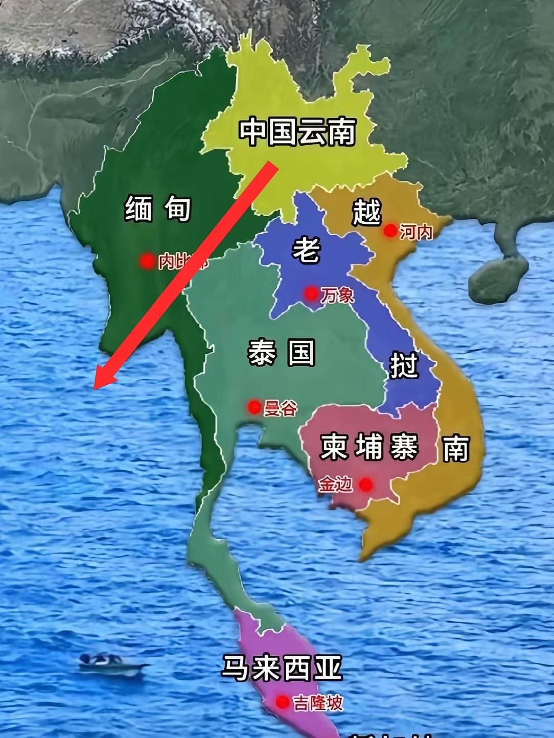 缅甸皎漂港位于孟加拉湾，距离中国云南仅约650公里直线距离，货物经由此地转运，其