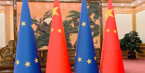 中国和欧盟谈妥了7月24日上午，中方在北京会见举行第二十五次中国～欧盟领导人会