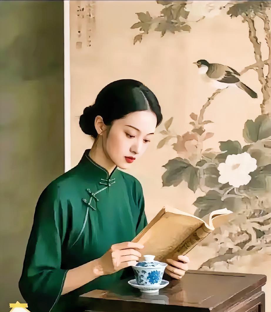 一篇古卷暖闺房，半盏清茶岁月长。依案佳人读妙句，…………………[啤酒][招